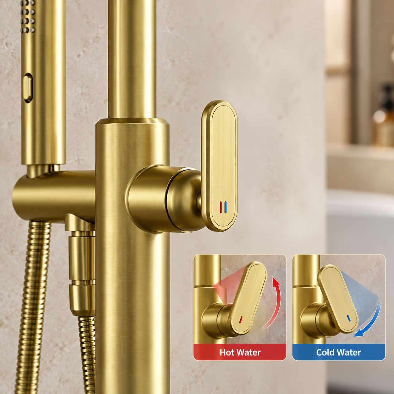 Luxury Freestanding Bathtub Fa - огляд і ціна Freestanding Bathtub Filler Faucet Floor