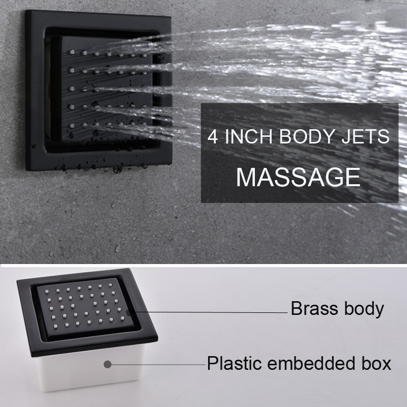 360x500mm Black LED Shower Set - огляд і ціна Thermostatic Shower Faucet Valve 3 Way