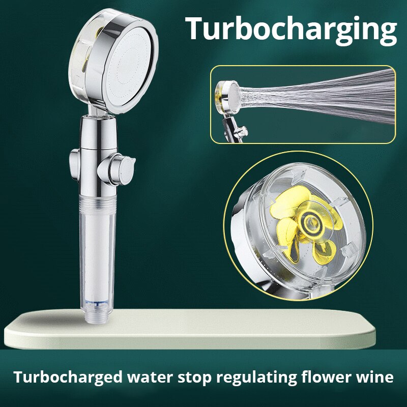New Propeller Driven Shower He - огляд і ціна Handheld Shower Head High Pressure Filter