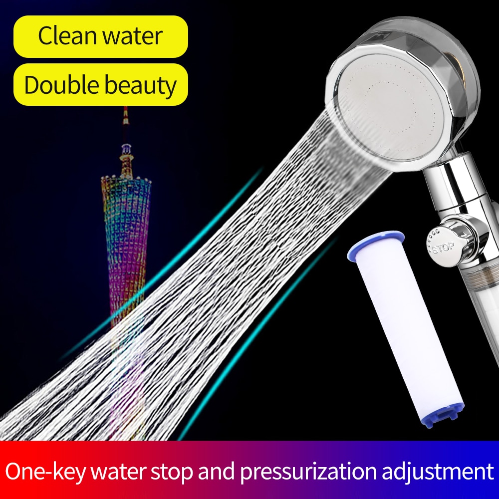 New Propeller Driven Shower He - огляд і ціна Handheld Shower Head High Pressure Filter