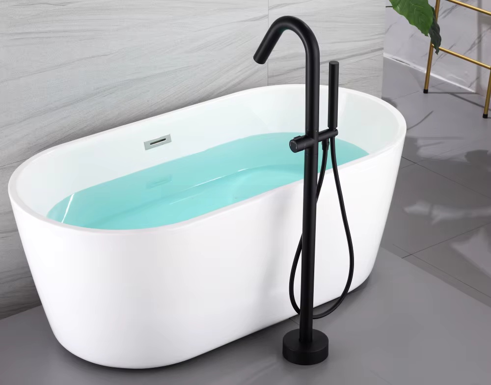 Matte Black Swivel Gooseneck S - огляд і ціна Freestanding Bathtub Filler Faucet Floor