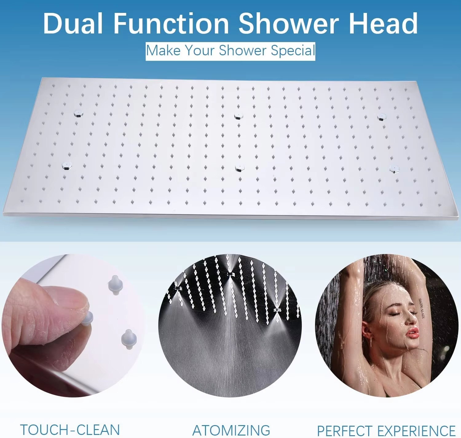 Bathroom Luxury Shower System  - огляд і ціна Rainfall Shower Head Ceiling Mount 16 Inch