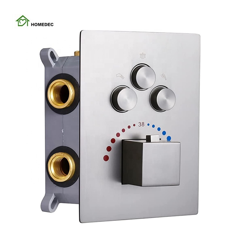 Bathroom Wall Mounted Push But - огляд і ціна Thermostatic Shower Faucet Valve 3 Way