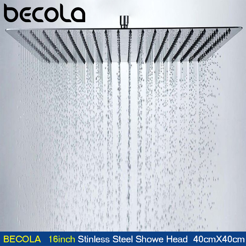 Becola 16Inch 40cmX40cm Square - огляд і ціна Rainfall Shower Head Ceiling Mount 16 Inch