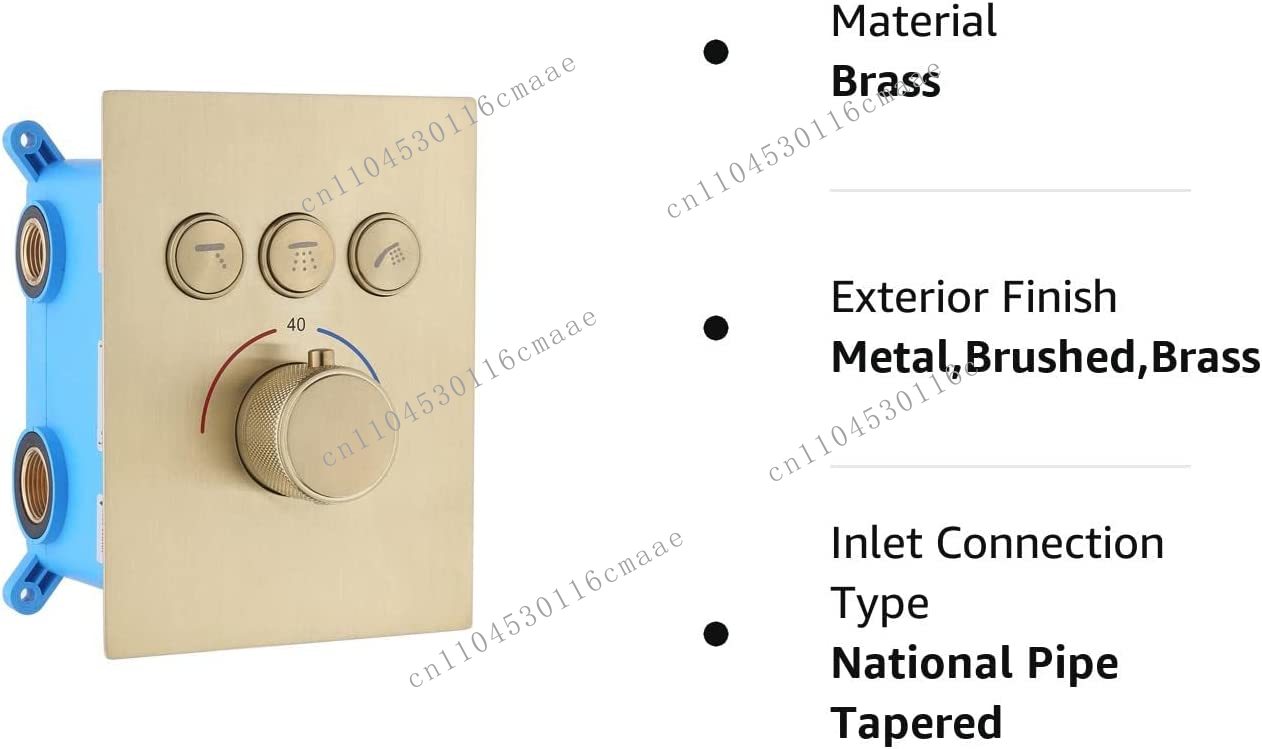 Button 3-way shower diverter v - огляд і ціна Thermostatic Shower Faucet Valve 3 Way