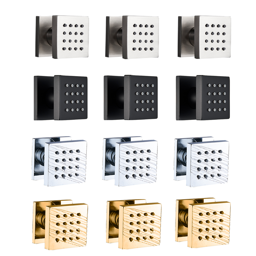Chrome Black Brass Body Sprays - огляд і ціна Shower Body Jet Massage Spray Square
