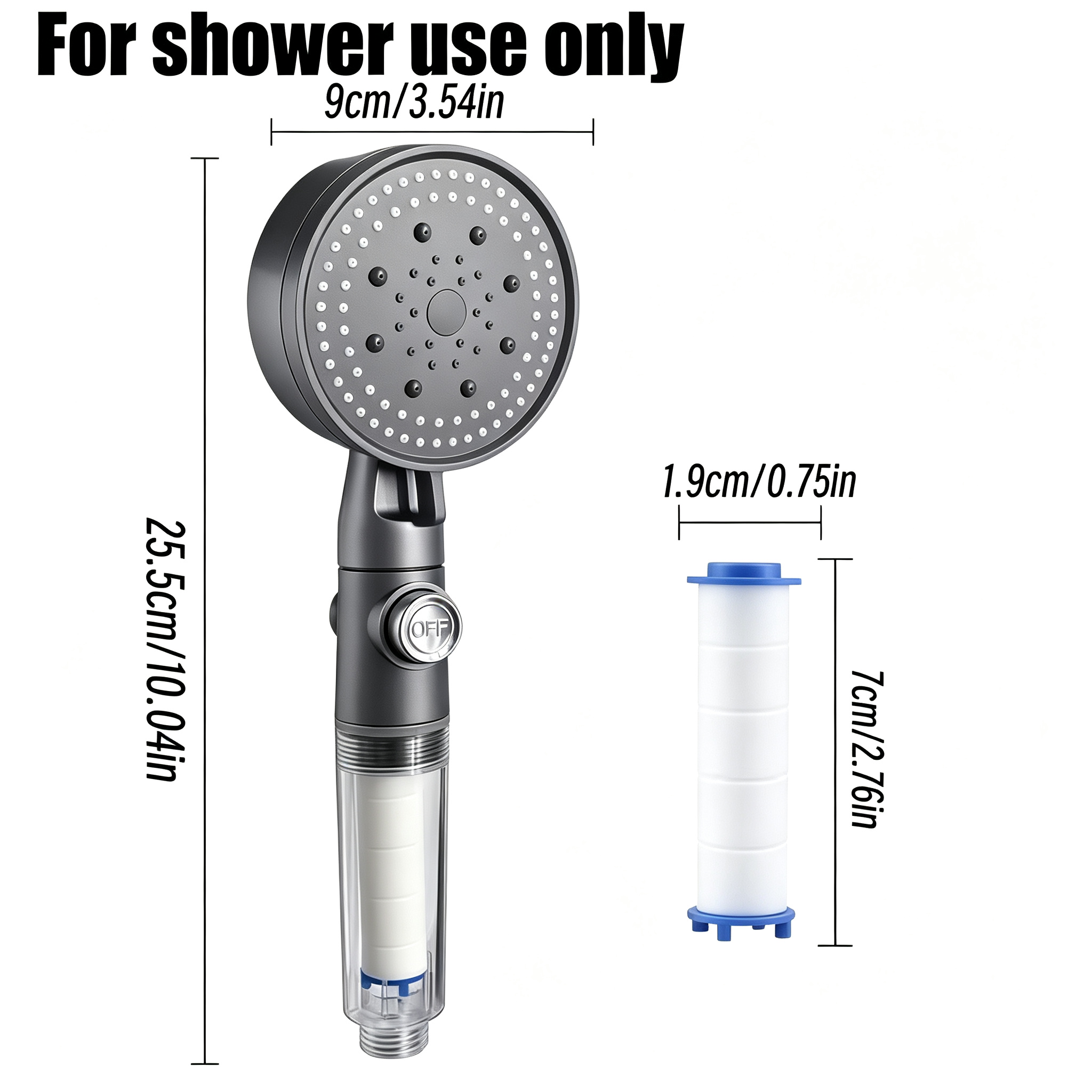 Grey Filter Handheld Shower He - огляд і ціна Handheld Shower Head High Pressure Filter