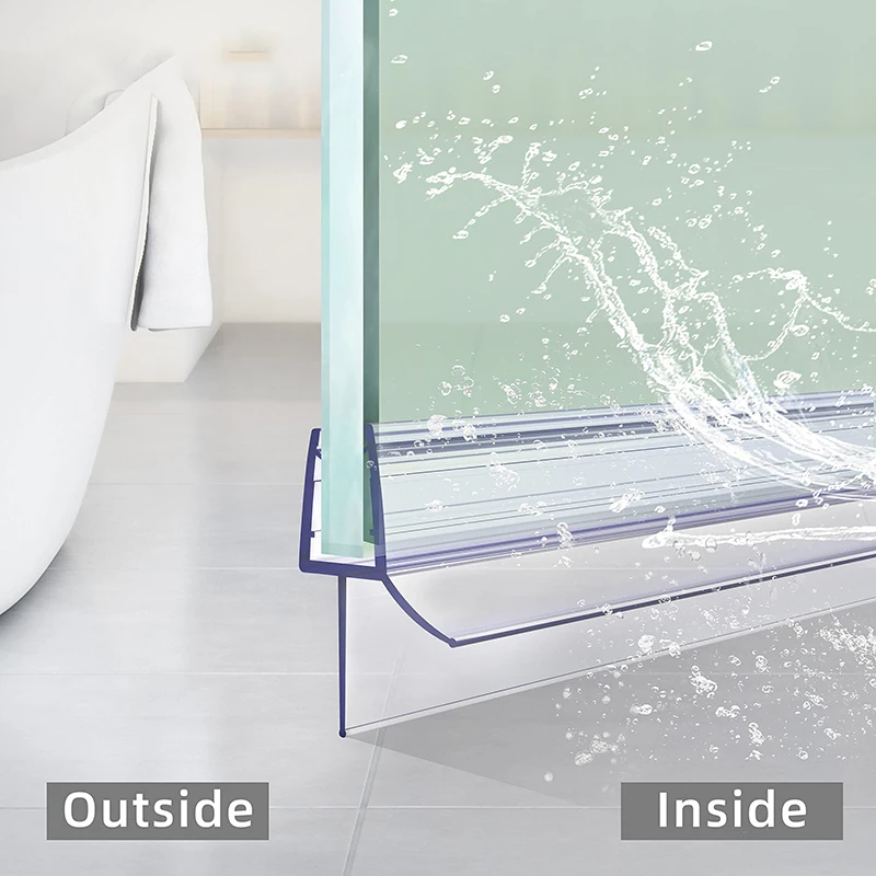 1PC 0.5/1/1.5/2M Transparent S - огляд і ціна Shower Door Bottom Seal Strip Sweep