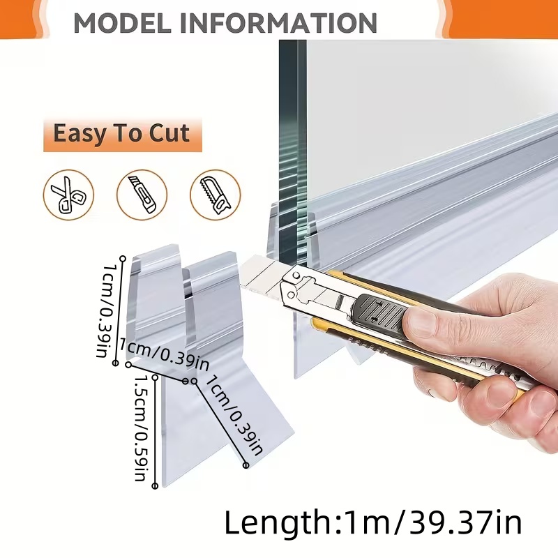 1PC 1/1.5/2m Frameless Shower  - огляд і ціна Shower Door Bottom Seal Strip Sweep