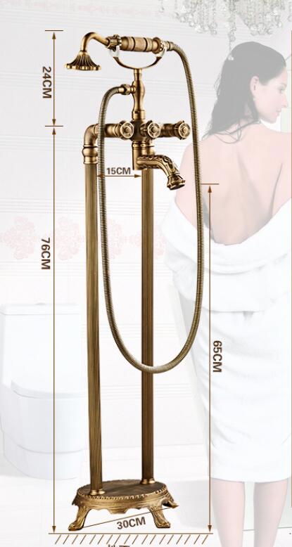 Tuqiu Floor standing Carved Ba - огляд і ціна Freestanding Bathtub Filler Faucet Floor