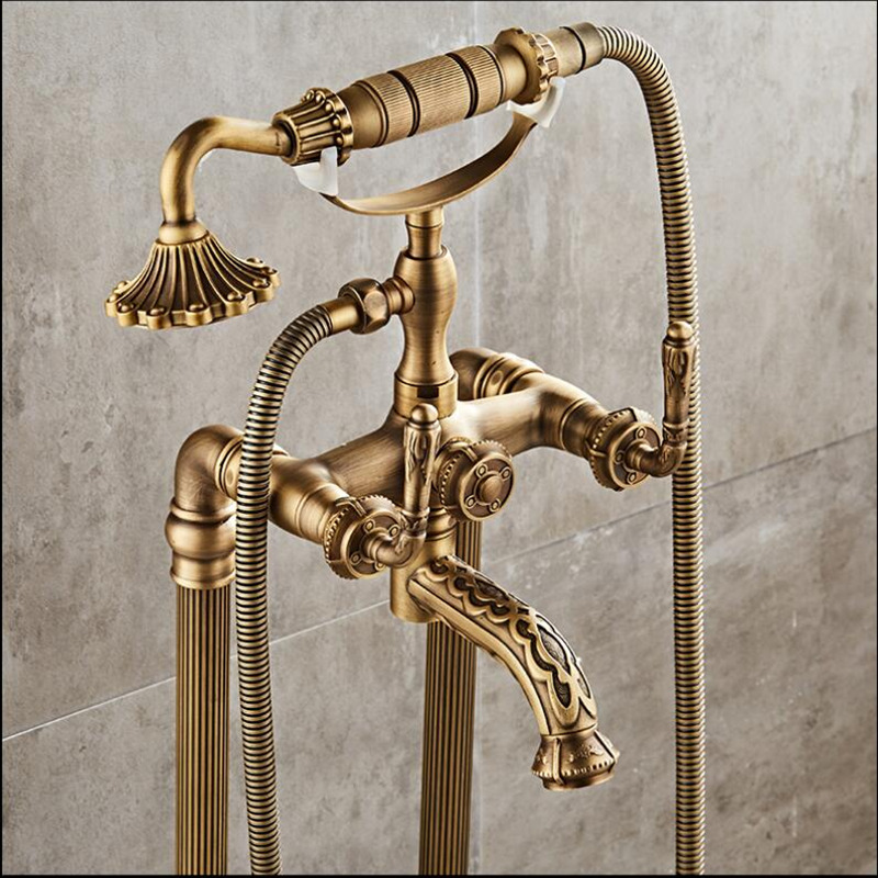 Tuqiu Floor standing Carved Ba - огляд і ціна Freestanding Bathtub Filler Faucet Floor