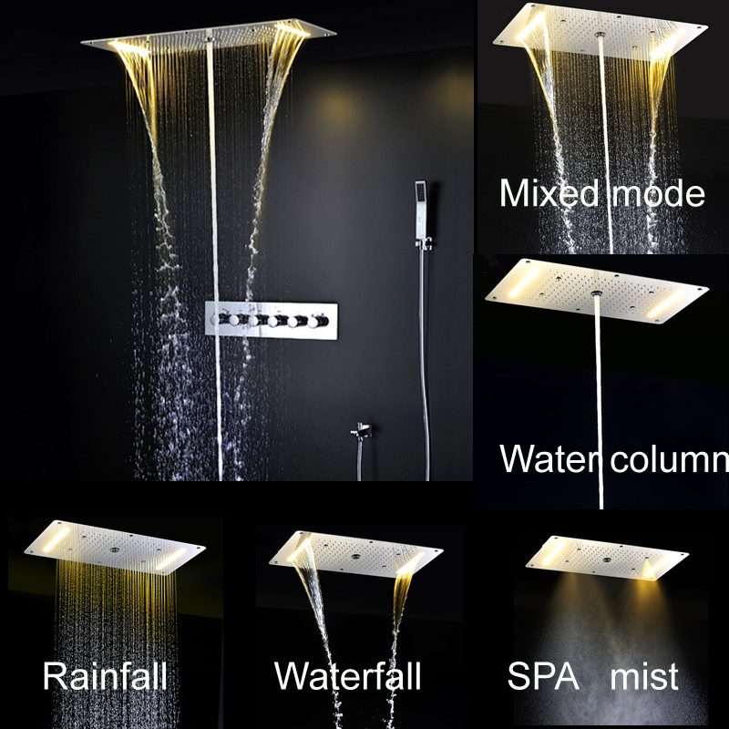 Luxury LED Multi-function Show - огляд і ціна Led Rainfall Shower Head Waterfall
