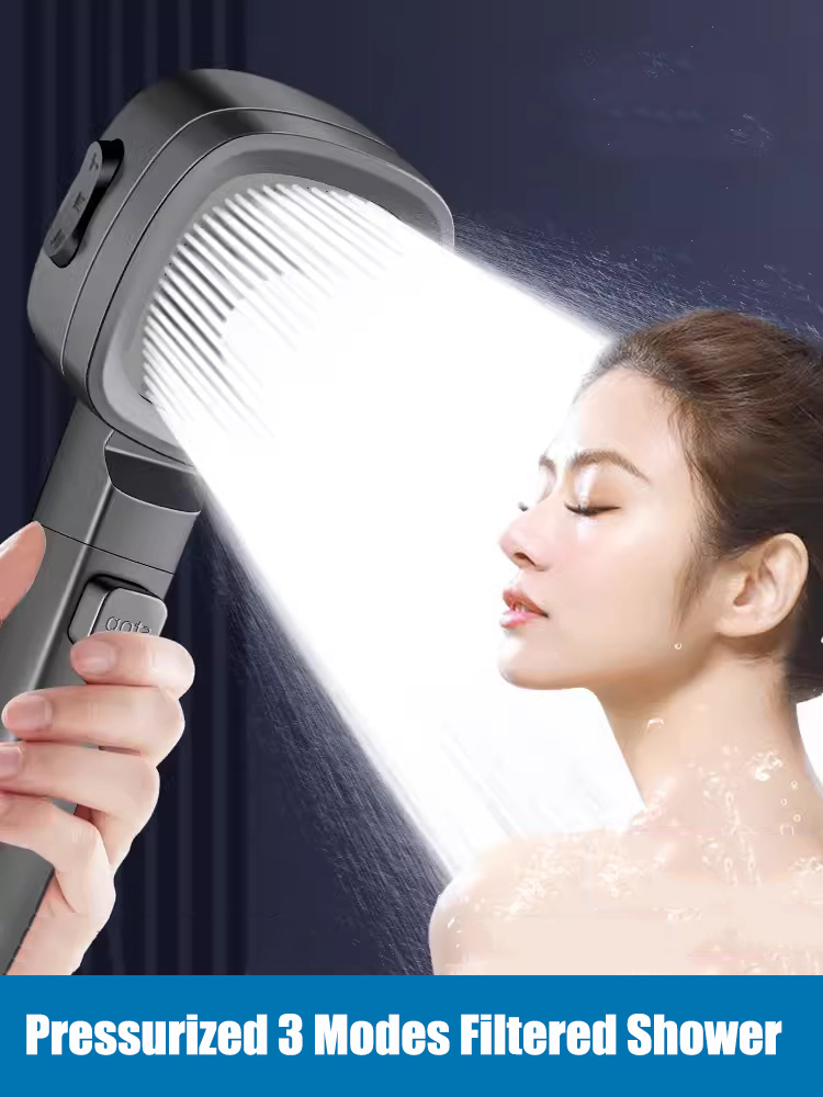 Three Modes Filtered Shower He - огляд і ціна Handheld Shower Head High Pressure Filter
