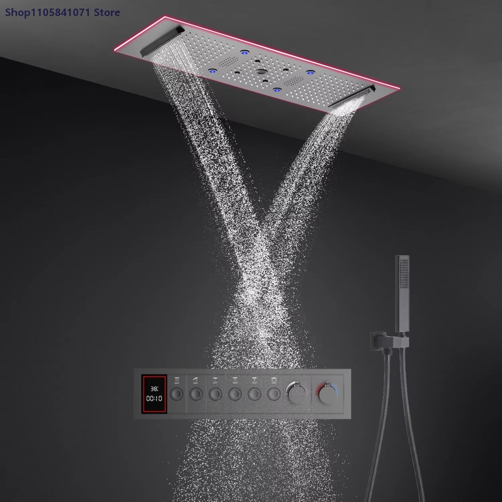 900x300mm Thermostatic Shower  - огляд і ціна Led Rainfall Shower Head Waterfall