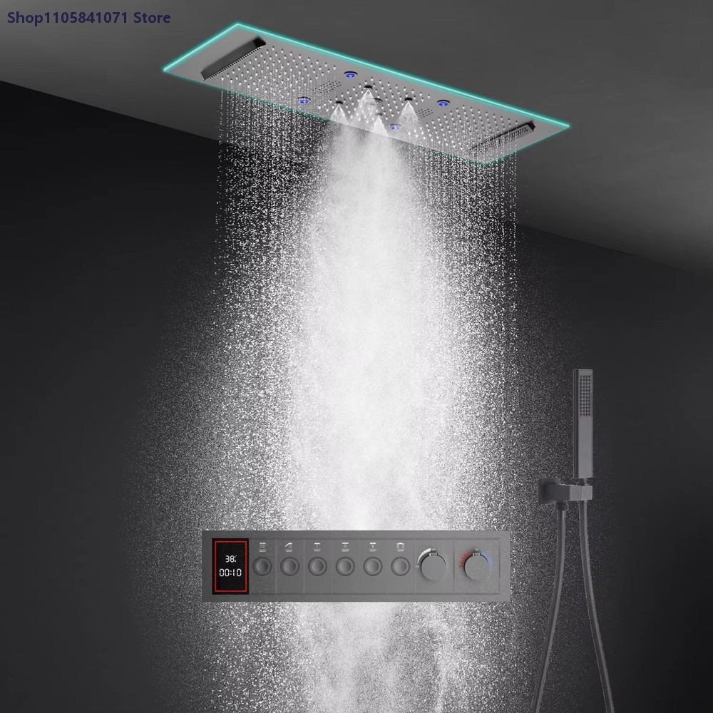900x300mm Thermostatic Shower  - огляд і ціна Led Rainfall Shower Head Waterfall