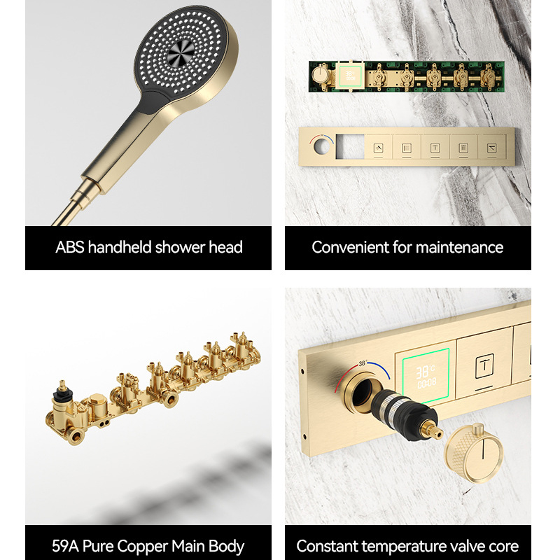 630*330mm Rain Shower System B - огляд і ціна Thermostatic Mixing Valve Digital Display