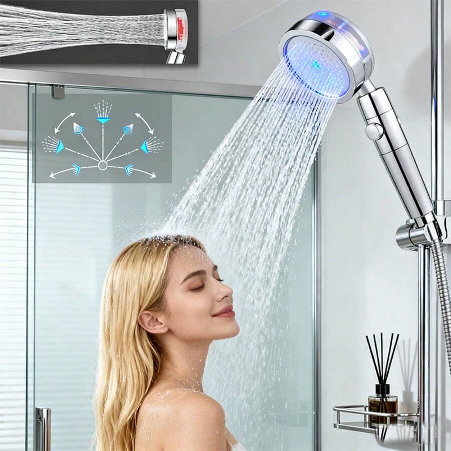 Propeller Driven Shower Head W - огляд і ціна Handheld Shower Head High Pressure Filter