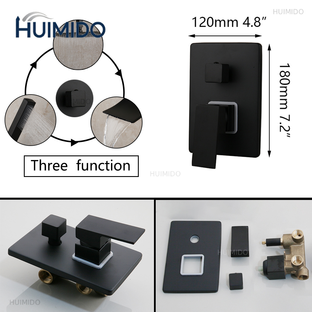Matte Black Bathroom Shower Fa - огляд і ціна Led Rainfall Shower Head Waterfall