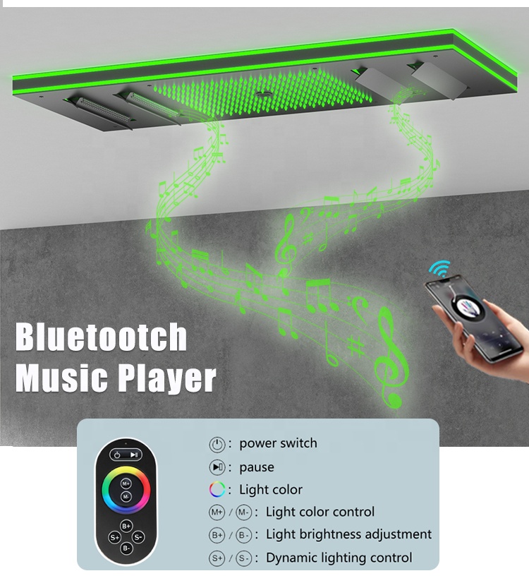 New Design Brushed Gold LED Mu - огляд і ціна Led Rainfall Shower Head Waterfall