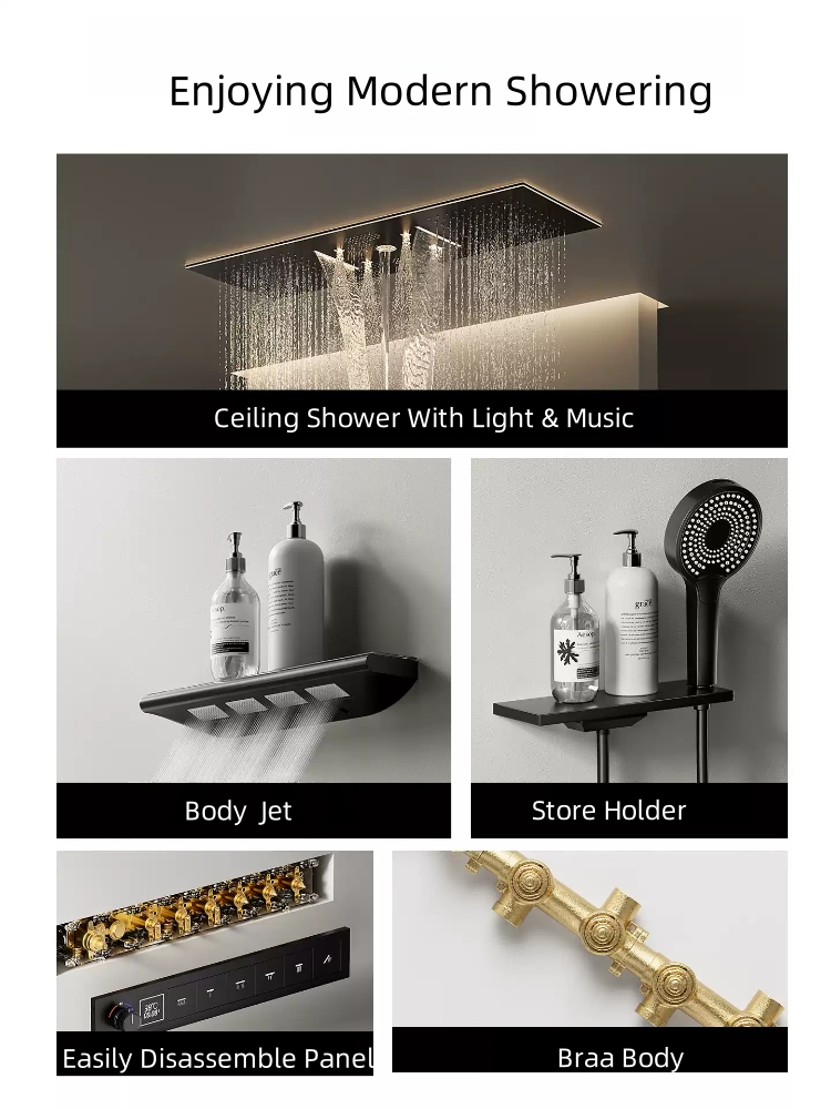 Bathroom Shower System Set Con - огляд і ціна Concealed Thermostatic Shower System Set