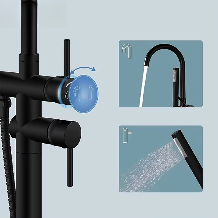 Black Brassl Mounted Free Stan - огляд і ціна Freestanding Bathtub Filler Faucet Floor