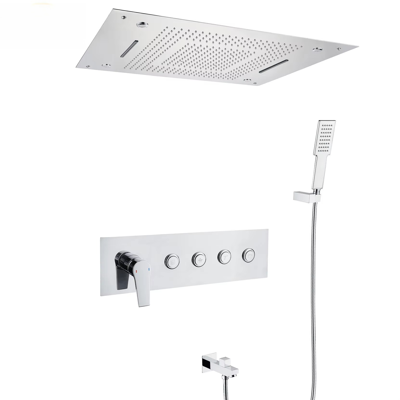 Hot Sale Bathroom Hot Cold Sus - огляд і ціна Led Rainfall Shower Head Waterfall