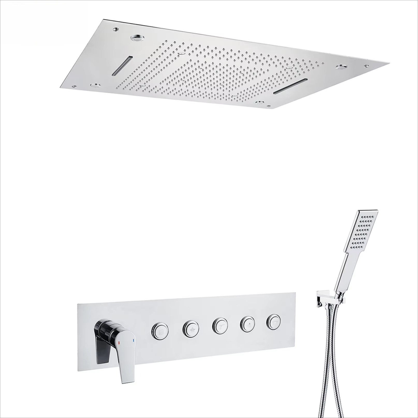 Hot Sale Bathroom Hot Cold Sus - огляд і ціна Led Rainfall Shower Head Waterfall