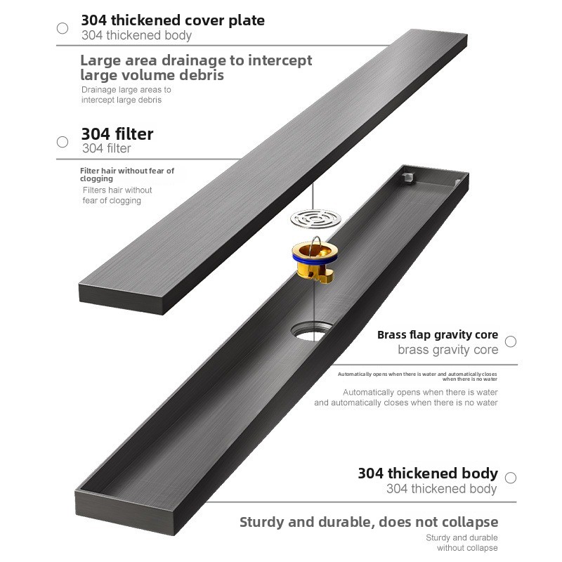 304 Stainless Steel Linear Flo - огляд і ціна Linear Shower Drain Stainless 304 Tile In